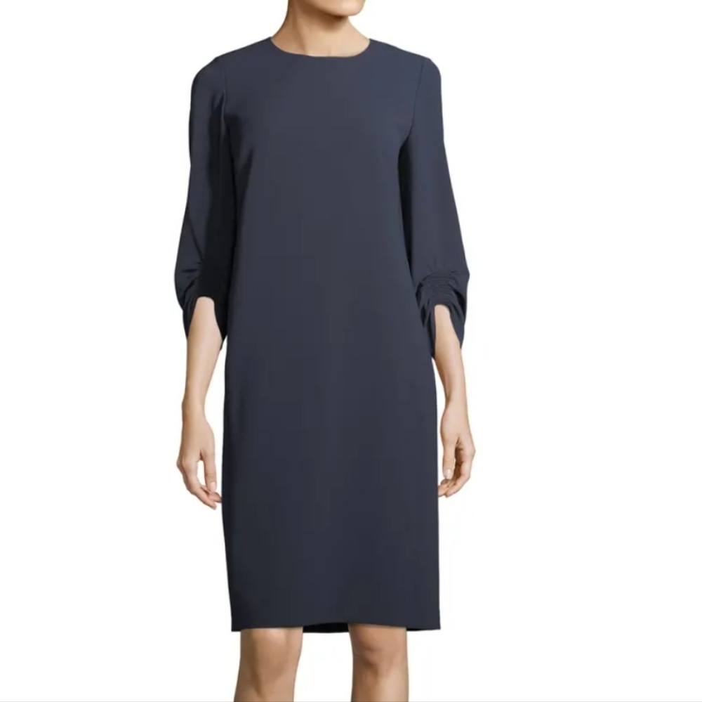 Lafayette 148 New York Navy Midi Dress